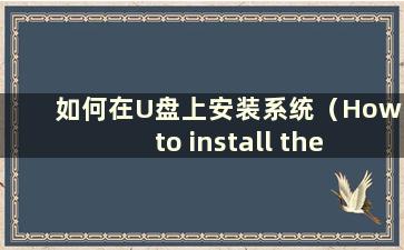 如何在U盘上安装系统（How to install the system on a U盘）